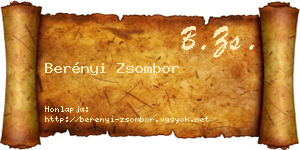 Berényi Zsombor névjegykártya